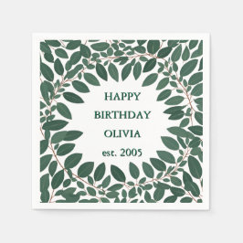 Guardanapo De Papel Texto personalizado eucalyptus wreath Frame - bran