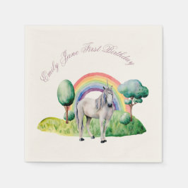 Guardanapo De Papel Texto personalizado Festa de aniversário Rosa Unic