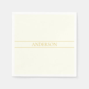 Guardanapo De Papel Texto Personalizável Elegante Simples Branco Dou