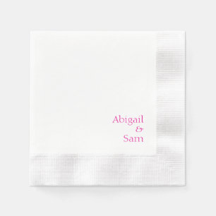 Guardanapo De Papel Texto Rosa Quente Casamento Cunhado Branco Persona