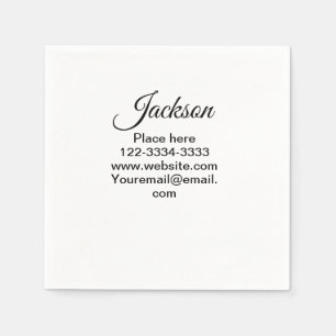Guardanapo De Papel Texto simples mínimo adicione seu nome local cidad