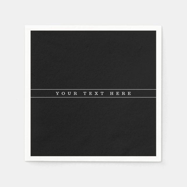 Guardanapo De Papel Texto Simples na moda e faixas finas (Frente)