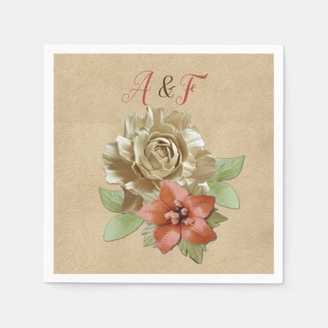 Guardanapo De Papel Textura de couro e suede Art Napkins (Frente)