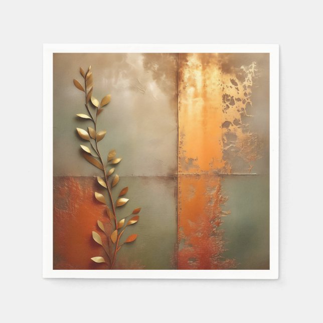 Guardanapo De Papel Textura de metal Vestido em cobre (Frente)