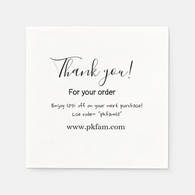 Guardanapo De Papel Thank you for purchase pink family business detail (Frente)