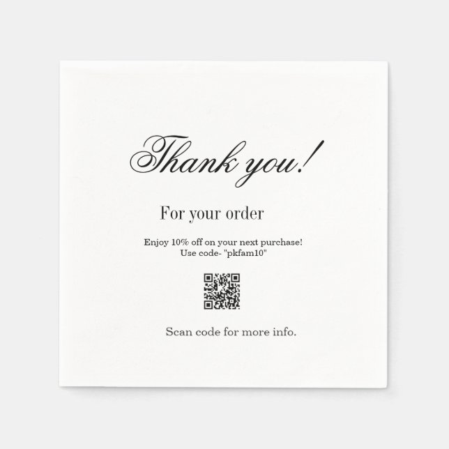 Guardanapo De Papel Thank you for purchase pink family business detail (Frente)