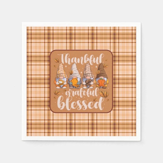 Guardanapo De Papel Thankful Gnomes – Autumn Blessings (Frente)