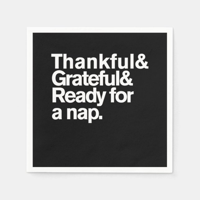 Guardanapo De Papel Thankful Grateful and Ready For a Nap Funny Thanks (Frente)