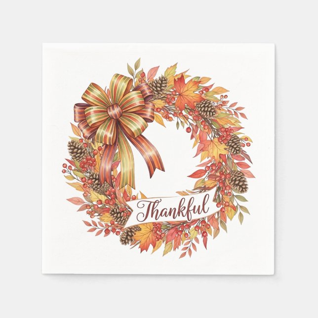 Guardanapo De Papel Thankful Wreath (Frente)