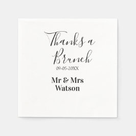 Guardanapo De Papel Thanks a brunch post wedding name date simple 