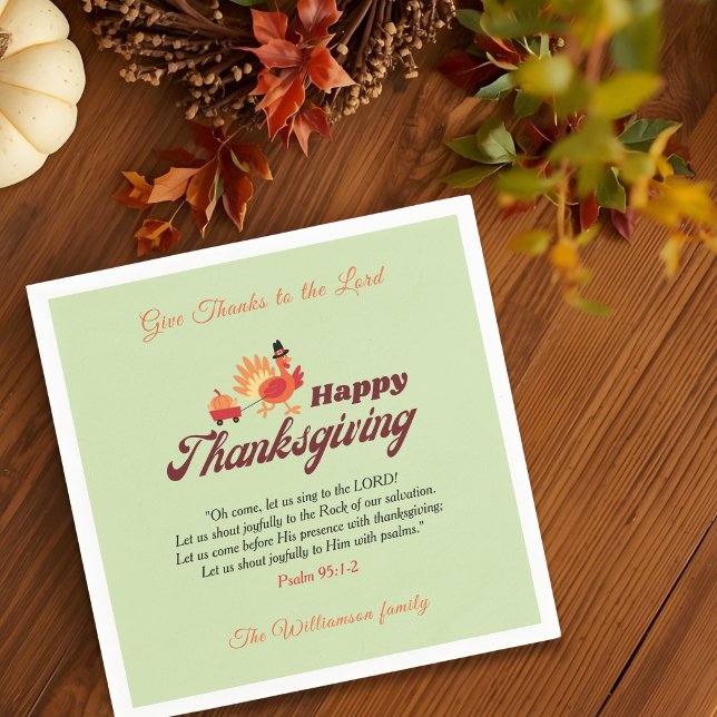 Guardanapo De Papel Thanksgiving Cute Turkey | Let Us Sing to the LORD (Criador carregado)