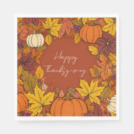 Guardanapo De Papel Thanksgiving Fall Pumpkin Greetings