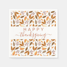 Thanksgiving Paper Napkins – Fall Leaves Design