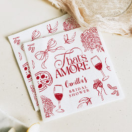 Guardanapo De Papel That’s Amore Red Bridal Shower Napkin