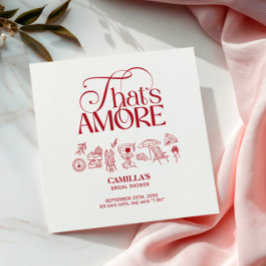 Guardanapo De Papel That’s Amore Red hand drawn Bridal Shower