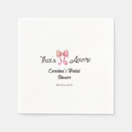 Guardanapo De Papel that's amore bridal shower pink retro bow boho nam