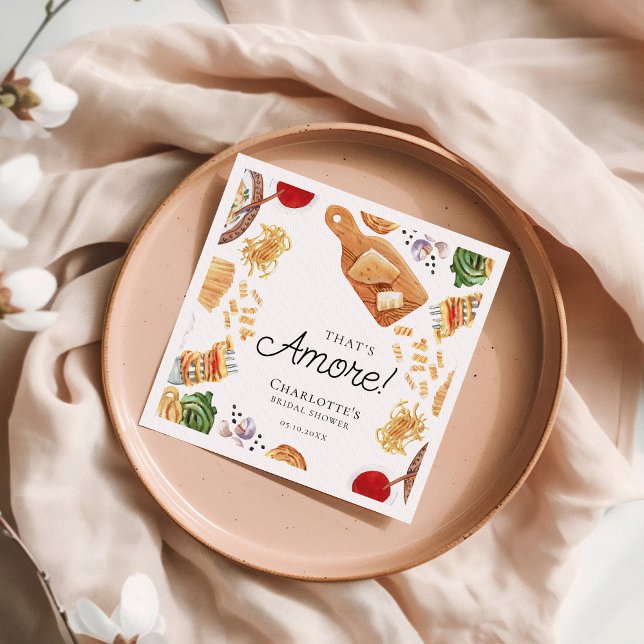 Guardanapo De Papel That's Amore Italian Script Bridal Shower (Criador carregado)
