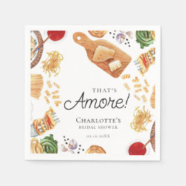 Guardanapo De Papel That's Amore Italian Script Bridal Shower