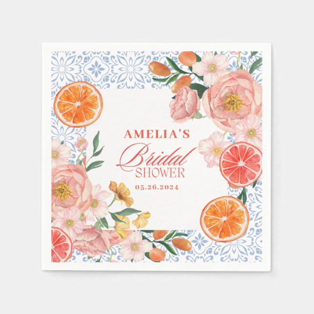 Guardanapo De Papel Thats amore mediterranean citrus Bridal shower  (Frente)