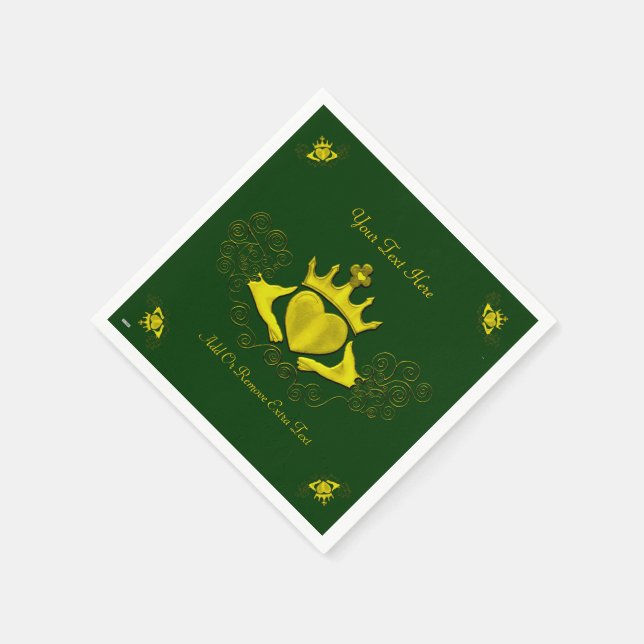 Guardanapo De Papel The Claddagh (Dourado) (Canto)
