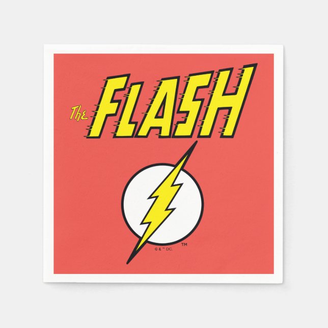 Guardanapo De Papel The Flash Name & Lightning Bolt Logo (Frente)
