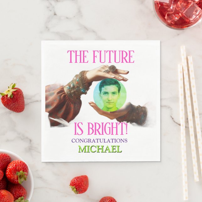 Guardanapo De Papel The Future Is Bright Fortune Teller Graduation (Insitu)