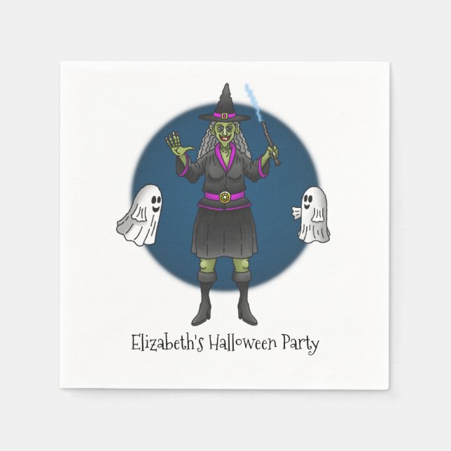 Guardanapo De Papel The Green Witch and the Ghosts (Frente)