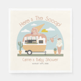 Guardanapo De Papel The Scoop Ice Cream Camper Light Pink Baby Shower