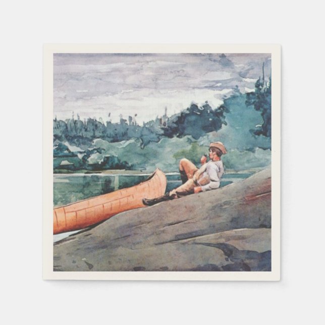 Guardanapo De Papel The Wilderness Guide (por Winslow Homer) (Frente)