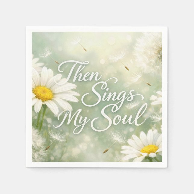 Guardanapo De Papel Then Sings My Soul Dandelions and Daisies (Frente)