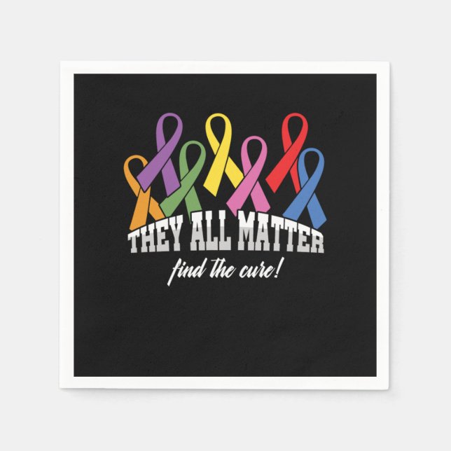 Guardanapo De Papel They All Matter Cancer Awareness Ribbon Gift (Frente)