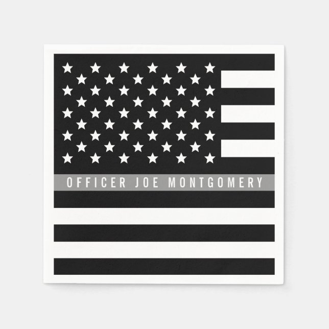 Guardanapo De Papel Thin Cinza Line - Partido Americano de Aposentação (Frente)