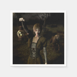 Guardanapo De Papel Thin female carrying lamp