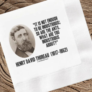 Guardanapo De Papel Thoreau Não é Suficiente Ser Industrioso Assim São