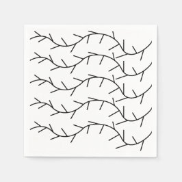 Guardanapo De Papel Thorn Black and White Thorn