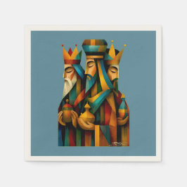 Guardanapo De Papel Three Wise Men Abstract Nativity Art 