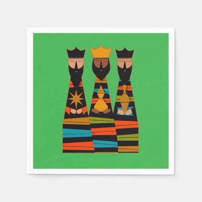 Guardanapo De Papel Three Wise Men Modern Mid-Century (Frente)