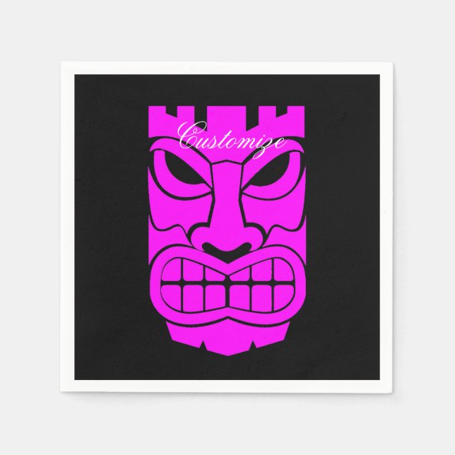 Guardanapo De Papel Thunder_Cove da Escultura Tiki Rosa (Frente)