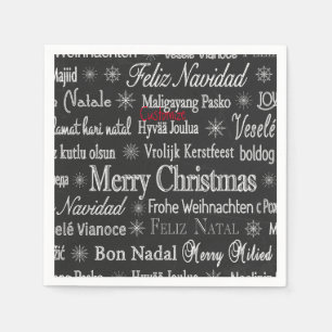 Guardanapo De Papel Thunder_Cove de Natal Merry de múltiplos idiomas