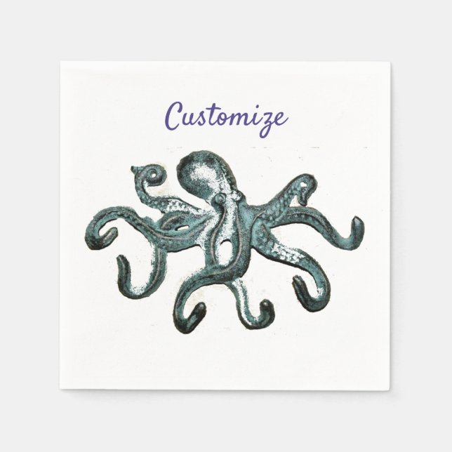 Guardanapo De Papel Thunder_Cove de Octopus Azul (Frente)