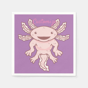 Guardanapo De Papel Thunder_Cove do Axolotl Cor-de-Rosa Cor-de-Rosa