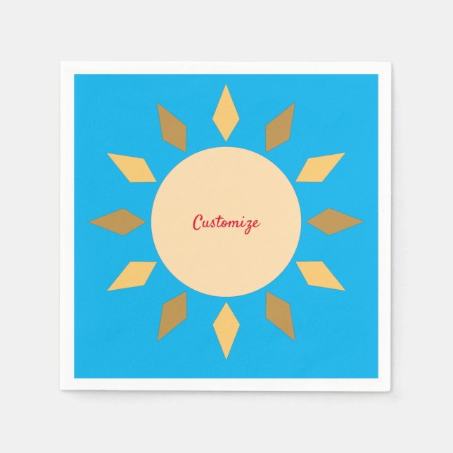 Guardanapo De Papel Thunder_Cove do Círculo Sol Geométrico (Frente)