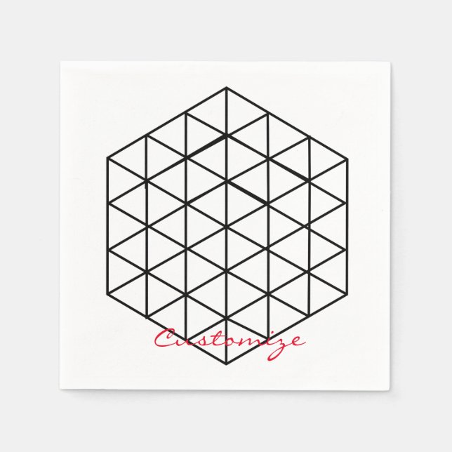 Guardanapo De Papel Thunder_Cove do Cubo Geométrico 3D (Frente)