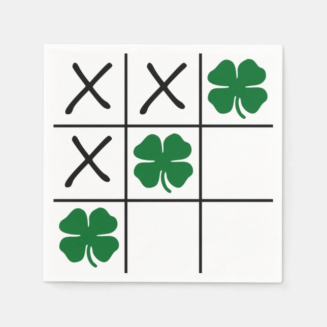 Guardanapo De Papel Tic Tac Toe Shamrock (Frente)