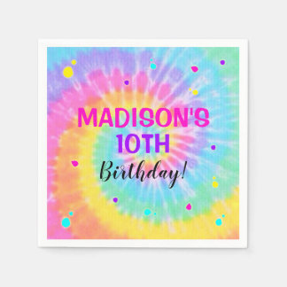 Guardanapo De Papel Tie Dye Paper Napkins Rainbow Tie Dye