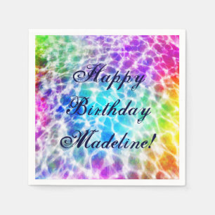 Guardanapo De Papel Tiedye Hippie Wavy Efeito Arco-Íris