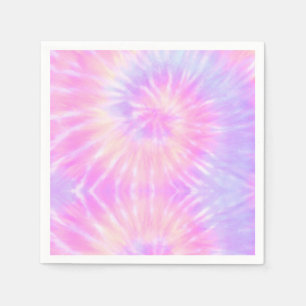 Guardanapo De Papel Tiedye Pastel Rainbow Spiral Hippie Tie Dye
