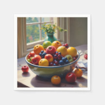 Tigela de fruta na pintura de óleo clássico da mes