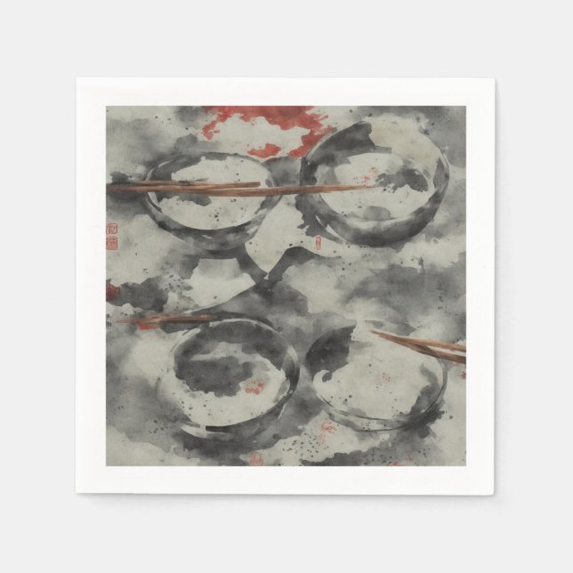 Guardanapo De Papel tigelas japonesas (Frente)