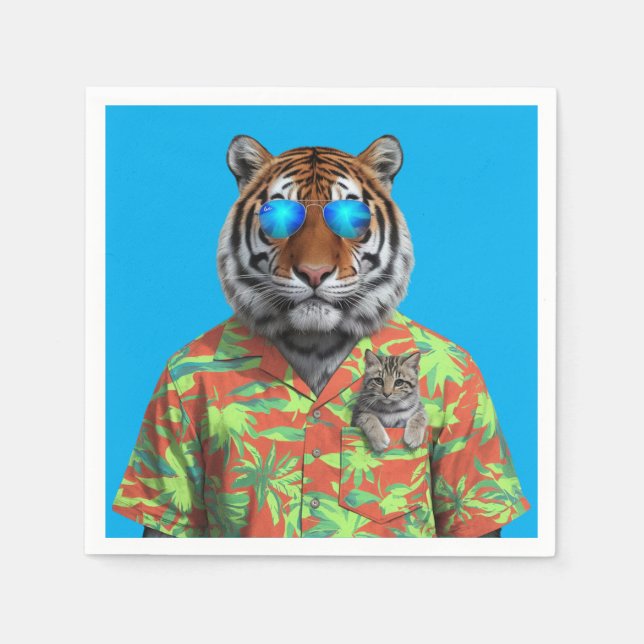 Guardanapo De Papel Tiger e Tabby Napkin (Frente)